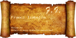 Francz Izabella névjegykártya